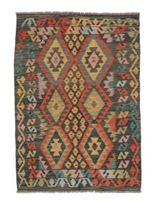  Kelim Afghan Old Style Tæppe 122X176 Ægte Orientalsk Håndvævet Mørkebrun/Sort (Uld, Afghanistan)