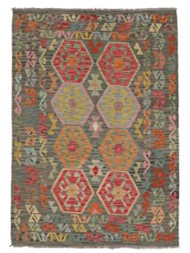  Kelim Afghan Old Style Tæppe 127X178 Ægte Orientalsk Håndvævet Mørkegrøn/Sort (Uld, Afghanistan)