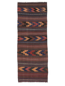 144X313 Afghan Vintage Kelim Taeppe Tæppe Orientalsk Tæppeløber Sort/Mørkerød (Uld, Afghanistan)