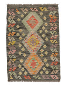  Kelim Afghan Old Style Tæppe 82X119 Ægte Orientalsk Håndvævet Mørkebrun/Hvid/Creme (Uld, Afghanistan)