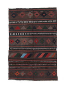  Afghan Vintage Kelim Tæppe 138X202 Ægte Orientalsk Håndvævet Sort/Mørkerød (Uld, )