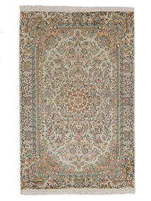  Kashmir Pure Silke Tæppe 99X153 Ægte Orientalsk Håndknyttet Mørkebrun/Hvid/Creme (Silke, Indien)