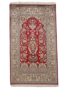  Kashmir Pure Silke Tæppe 77X129 Ægte Orientalsk Håndknyttet Mørkebrun/Hvid/Creme (Silke, Indien)