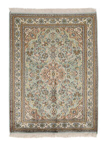  Kashmir Pure Silke Tæppe 68X94 Ægte Orientalsk Håndknyttet Mørkebrun/Hvid/Creme (Silke, Indien)