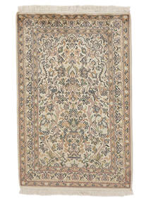  Kashmir Pure Silke Tæppe 64X98 Ægte Orientalsk Håndknyttet Hvid/Creme/Mørkebrun (Silke, Indien)