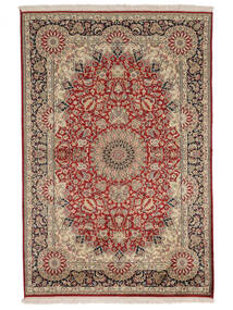  Kashmir Pure Silke Tæppe 123X183 Ægte Orientalsk Håndknyttet Brun/Mørkerød (Silke, )