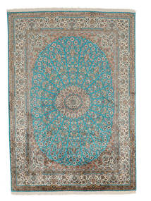  Kashmir Pure Silke Tæppe 155X219 Ægte Orientalsk Håndknyttet Mørke Turkis/Mørkegrøn (Silke, Indien)