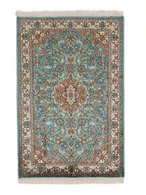  Kashmir Pure Silke Tæppe 66X99 Ægte Orientalsk Håndknyttet Sort/Mørkebrun (Silke, Indien)