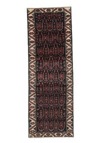 104X305 Hamadan Taeppe Tæppe Ægte Orientalsk Håndknyttet Tæppeløber Sort/Mørkerød (Uld, Persien/Iran)