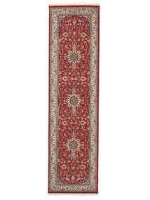  Keshan Indisk Tæppe 80X296 Ægte Orientalsk Håndknyttet Tæppeløber Brun/Mørkerød (Uld, )