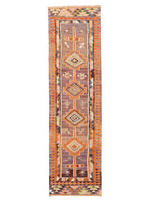  Herki Kelim Vintage Tæppe 89X328 Ægte Orientalsk Håndvævet Tæppeløber Brun/Mørkebrun (Uld, Tyrkiet)