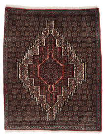 Orientalsk Senneh Tæppe 78X96 Sort/Mørkerød (Uld, Persien/Iran)