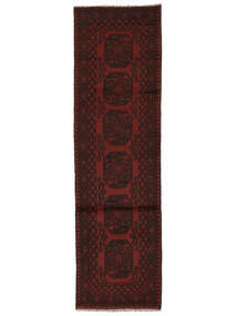  Orientalsk Afghan Fine Taeppe Tæppe 79X284 Tæppeløber Sort/Mørkerød (Uld, Afghanistan)